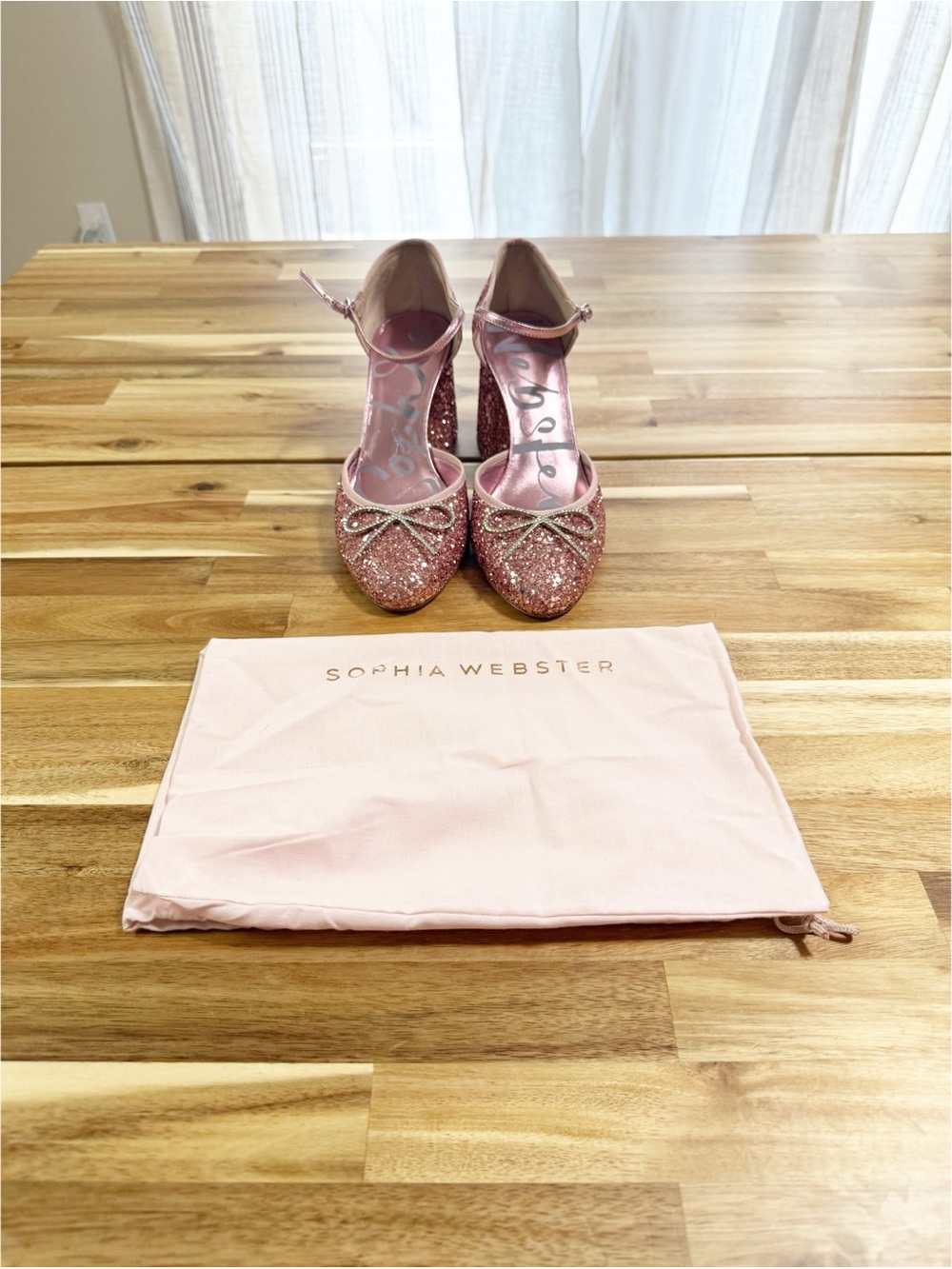 Sophia Webster Pirouette Bow Embellished Glitter Crystal Rhinestone Pumps NEW - Picture 11 of 11